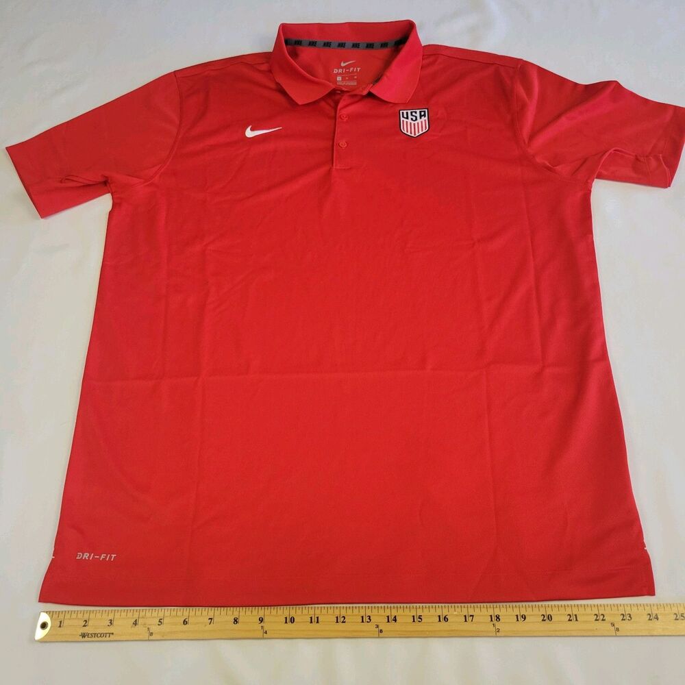 Mens XL Nike Dri-Fit Olympics Team USA Red Varsity Polo Shirt Basketball Soccer - Picture 12 of 16